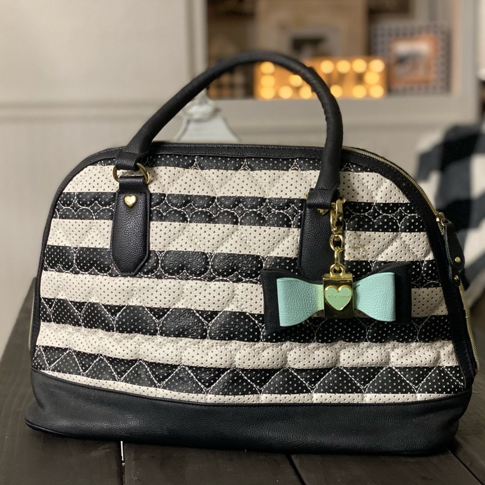Betsey Johnson Striped Dot Handbag
